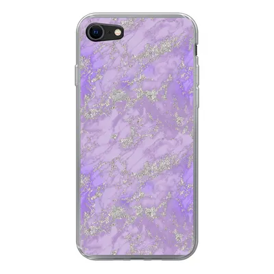 Produktbild von MuchoWow® Handyhülle Schutzhülle Hülle für iPhone 7 Marmor - Lila - Muster Silikon Softcase Handy Hülle - Kartenhalter