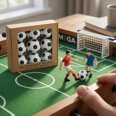 Productafbeelding van 12 stuks tafelvoetbalballen – 23 mm vervangingsballen van kunststof voor tafelvoetbal – Klassieke tafelvoetbalballen voor speelplezier en decoratie