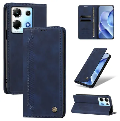 Produktbild von Handyhülle für Infinix Note 30 Pro 4G, Leder Wallet Klapphülle mit Standfunktion, Stoßfeste Schutzhülle Dunkelblau