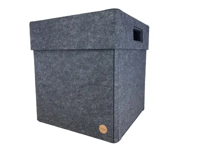 Produktbild von Aufbewahrungsbox CLASSIC Filz Gr. L (32x32x34 cm) mit Deckel in anthrazit meliert