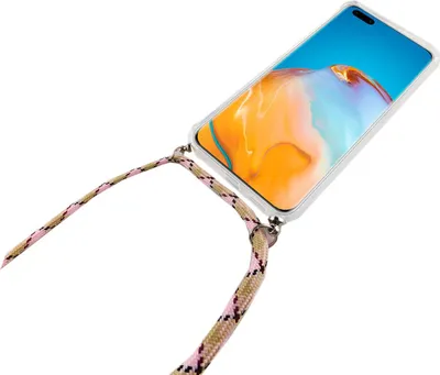 Imagen del producto de Cadena para Huawei P40 - Funda para teléfono móvil tipo collar con correa - Cordón con funda para colgar, en color rosa