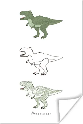 Produktbild von MuchoWow® Poster Tyrannosaurus - Kinderzimmer - Dinosaurier - Kinder - Kinder 80x120 cm - Papierdruck