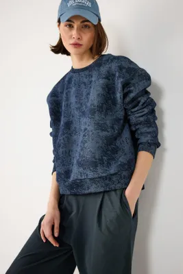 Produktbild von Sweatshirt mit Rundhalsausschnitt, Dark Navy, S