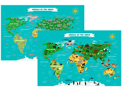 Image de Carte du monde à gratter GiftyCity Animaux