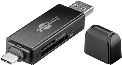 Immagine prodotto di lettore di schede USB 3.0 2in1 con connettore USB-C e A per schede di memoria micro SD e SD