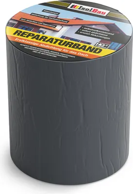 Produktbild von Isolbau Butyl Reparaturband - Anthrazit, 150 mm x 10 m - Abdichtungsband für das Dach Loch Rohr wWohnmobile - Wasserdichter Schutz gegen Korrosion Witterung & UV-Bestrahlung - Selbstklebende Klebeband Dichtdnad