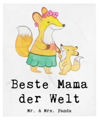 Produktbild von Mr. & Mrs. Panda Sofadecke Fuchs Beste Mama der Welt - Weiß - Geschenk, Mutter, Danke, Tagesdecke, Schlafdecke, Dankeschön, Plaid, Muttertag, Decke, Geschenkidee, Mutti