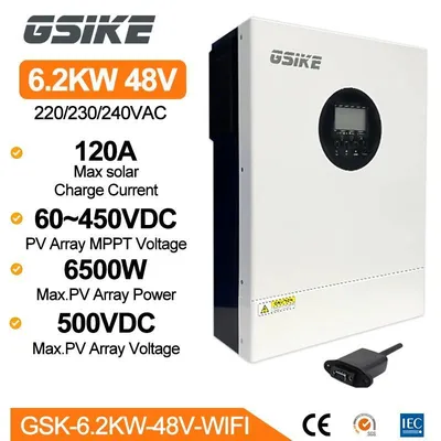 Produktbild von Solarwechselrichter, 2 MPPTs, WLAN-Konnektivität, GSK-6.2KW-48V-WIFI