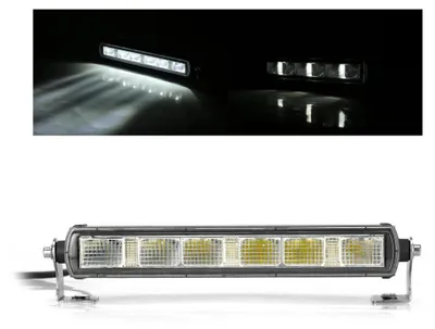 Immagine prodotto di Barra luminosa a LED da 28,4 cm con illuminazione spot direzionale, 3 funzioni, omologazione E-Mark, 30 W, 2200 lm, 12 V–24 V, auto, ATV, Jeep, 4x4,
