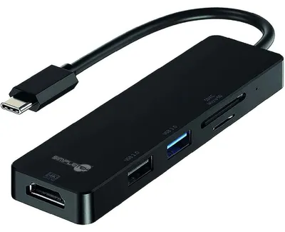 Produktbild von Tecnoware FHUB17693, USB 3.2 Gen 1 (3.1 Gen 1) Type-C, Schwarz, MicroSD (TransFlash), SDXC, 60 Hz, HDMI, USB 2.0, USB 3.2 Gen 1 (3.1 Gen 1) Type-A