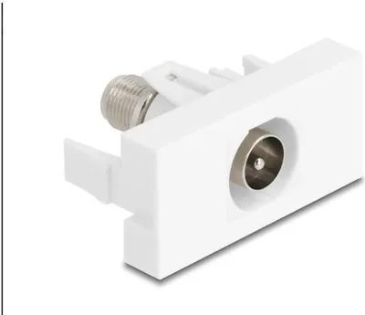 Zdjęcie produktu dla DELOCK Easy 45 Modul IEC Stecker zu F Buchse weiß