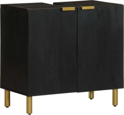 Produktbild von Waschbeckenunterschrank Schwarz 62x33x58 cm Holzwerkstoff