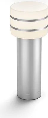 Produktbild von Philips Hue White Tuar Outdoor Sockelleuchte silber, Intelligente Sockel-/Pfostenbeleuchtung, Bluetooth/Zigbee, Edelstahl, LED, Aluminium, E27
