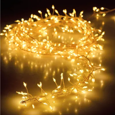Image de Guirlande Lumineuse Grappe Câble Argenté 100 Lumière Chaude 1,5m