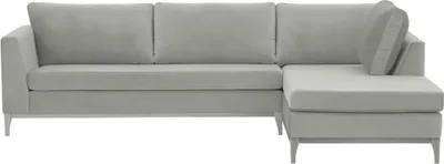 Produktbild von Rechtsseitiges Ecksofa Gosena Wood-Velluto 15-white