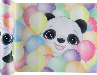 Produktbild von Panda Party Tischläufer 5 m x 28 cm Pandabär