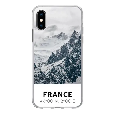 Produktbild von MuchoWow® Handyhülle Schutzhülle Hülle für iPhone X Frankreich - Berge - Schnee Silikon Softcase Handy Hülle - Handyhülle