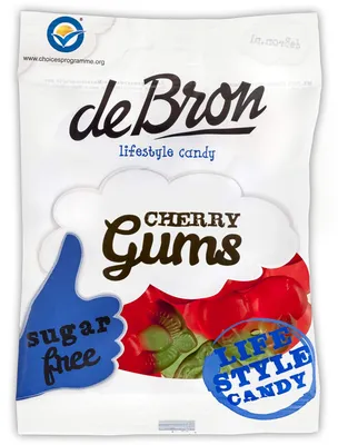 Produktbild von de Bron Cherry Gums sugarfree 90g