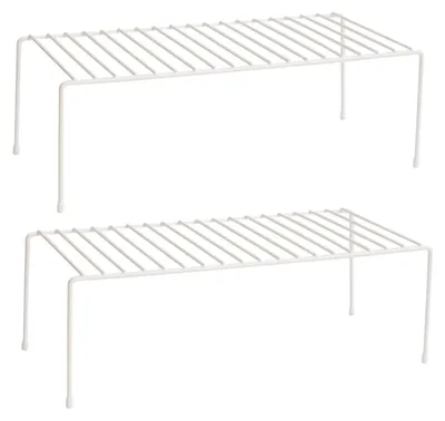 Küchenschrank-Organizer 2er-Set, 40x15x20,5 cm, weiß, Eisen