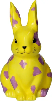 Produktbild von Gift Company Mignon Vase Hase Leo S gelb/lila 9cm