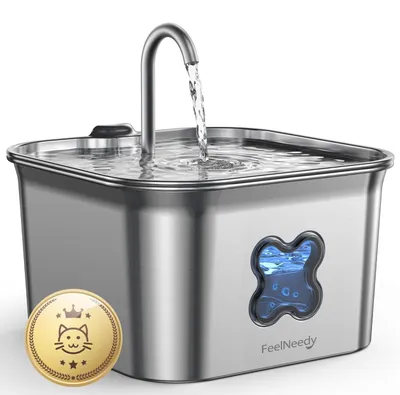 Katzenbrunnen 2,8L Edelstahl Trinkbrunnen für Katzen