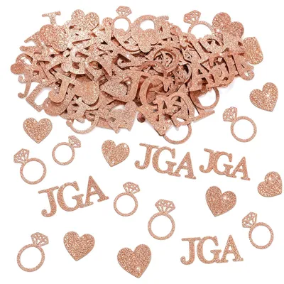 JGA Deko-Set Roségold, 100-teilig, Konfetti & Streudeko