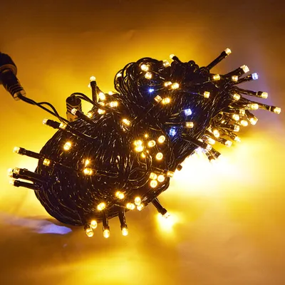 Zdjęcie produktu dla 20M 156LEDs LED Fairy Lights Ciepła biel, IP44 Wodoodporne lampki choinkowe do dekoracji wnętrz, ogrodów, choinek, przyjęć weselnych (czarny kabel, tryb stałego światła)