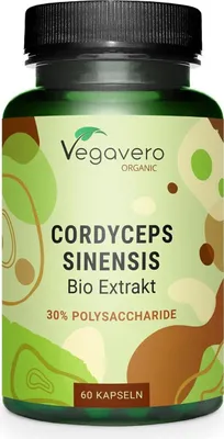 Obrázok produktu pre Vegavero Cordyceps sinensis| 60 kapsúl | 650 mg extraktu CS-4 (10:1) v jednej kapsule | 40 % polysacharidov | vegánsky