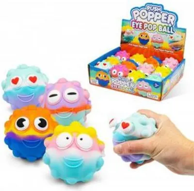 Produktbild von Display 12 Eye Popper Fidget Ball, 7 cm gemischt