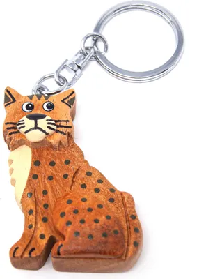 Imagen del producto de Llavero de madera con forma de lince