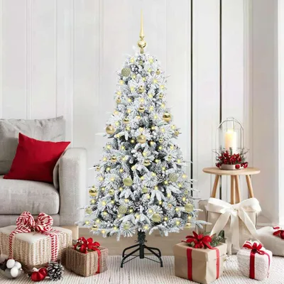 Immagine prodotto di Maison Exclusive - Albero di Natale artificiale pieghevole, bianco, 150 cm, in PE e PVC