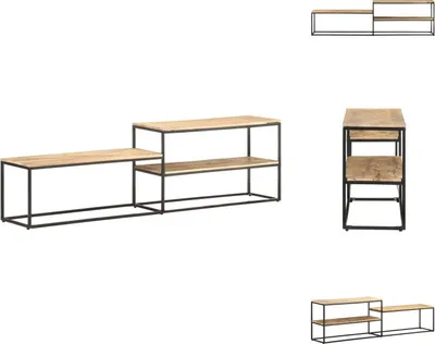 Produktbild von vidaXL TV-Schrank 180x30x50 cm Raues Mangoholz -  TV-Möbel