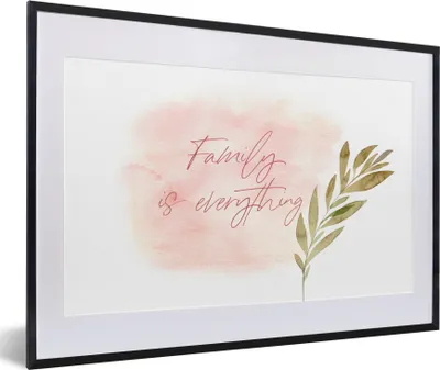 Produktbild von MuchoWow® Gerahmtes Poster Zitate - Sprichwörter - Familie ist alles 60x40 cm - Poster mit Schwarzem Bilderrahmen Wandposter Rahmen Foto Bilder - Schlafzimmer - Plakat in Rahmen - Drucken