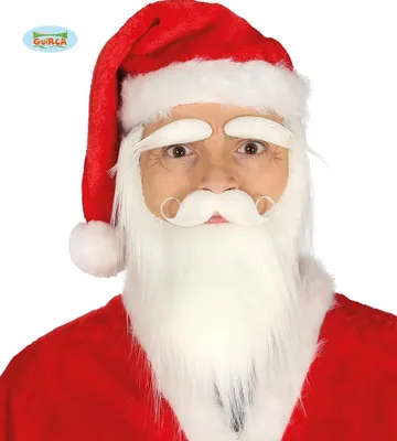 Produktbild von Weihnachten Nikolaus Set Bart Und Augenbrauen Kostüm Zubehör Weihnachtsfeier Feierlicher Look Erwachsene Fasching Karneval Festliche Verkleidung, Farbe: Weiß
