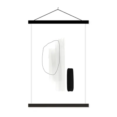 Produktbild von MuchoWow® Textilposter Linienkunst - Acrylfarbe - Minimalismus 40x60 cm mit schwarzem Rahmen - Wanddekorationen