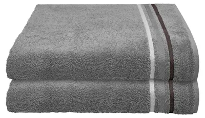 Produktbild von SCHIESSER Duschtuchset Skyline Color | Einfarbig | 2-teilig | 100% Baumwolle | Flauschig & Saugstark | 70x140 cm | Dunkelgrau