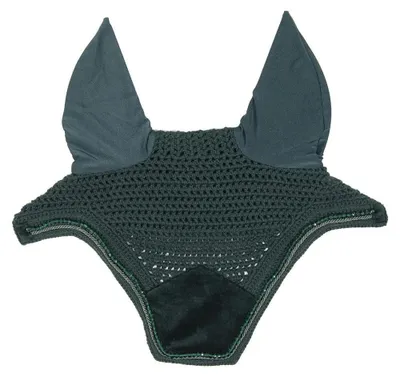 Produktbild von Kentucky Horsewear Fliegenmütze Wellington Velvet Pearls Tannengrün