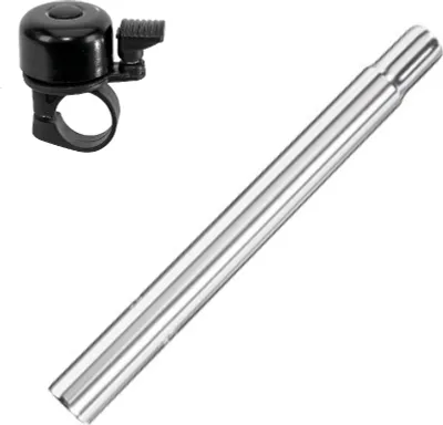 Image de Tige de selle Humpert Ergotec en aluminium Ø 30,4 mm/ longueur 300 mm, couleur argent, avec sonnette