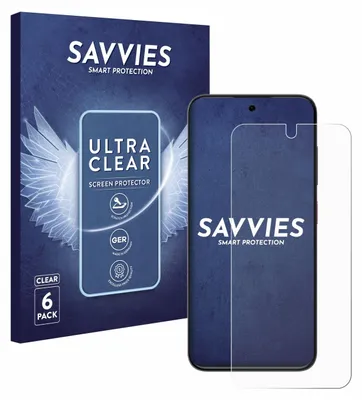 A product shot of a phone screen protector packaging and the screen protector itself.