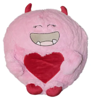 Produktbild von Monster Kuschelkissen Plüsch Kinder Kissen in Rosa Dekokissen incl Füllung ca. 45 cm Autokissen