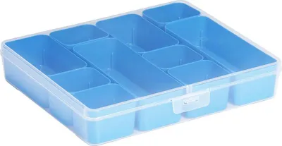 Produktbild von Sunware Q-Line gemischt Trennwand Box mit Körben, transparent blau, One Size