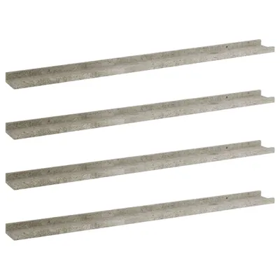 Image de vidaXL Étagères murales 4 pcs. Gris béton 100x9x3 cm