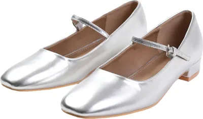 Produktbild von Where's That From - Damen Ballettschuhe "Minsk", PolyurethanWM531 (39 EU Weit) (Silber)