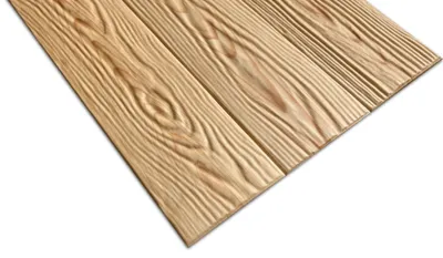 A close-up, angled view of wooden planks with a distinct grain pattern, set against a white background.