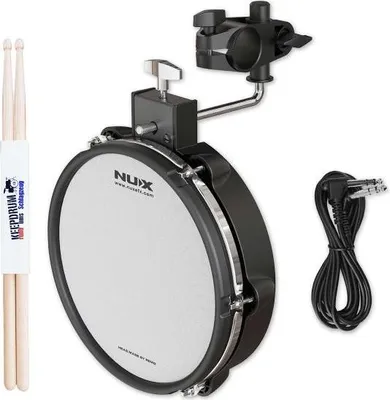 Produktbild von Nux E-Drum Pad DM-8 Tom-Set 10 Zoll mit Halterung und Schlagzeugstöcke 1 Paar