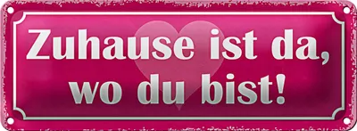 Produktbild von Blechschild Spruch 27x10cm Zuhause ist da wo du bist Dekoration