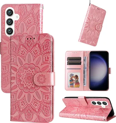 Produktbild von Mobigear Sunflower  Samsung Galaxy S24 Plus Hülle Klapphülle Geldbörse - Roségold