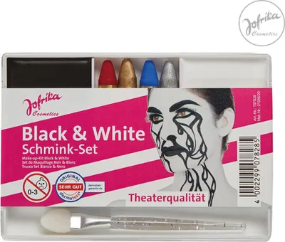Produktbild von Jofrika Karneval Schmink-Set "Black & White" 707828 | Theater Qualität