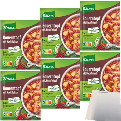 Produktbild von Knorr Fix Bauern-Topf mit Hackfleisch Würzmischung 6er Pack (6x43g Packung) + usy Block