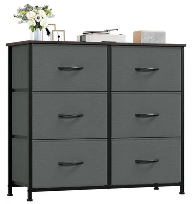 Productafbeelding van Kommode met 6 lades, antracietgrijs, 80x30x71,5 cm